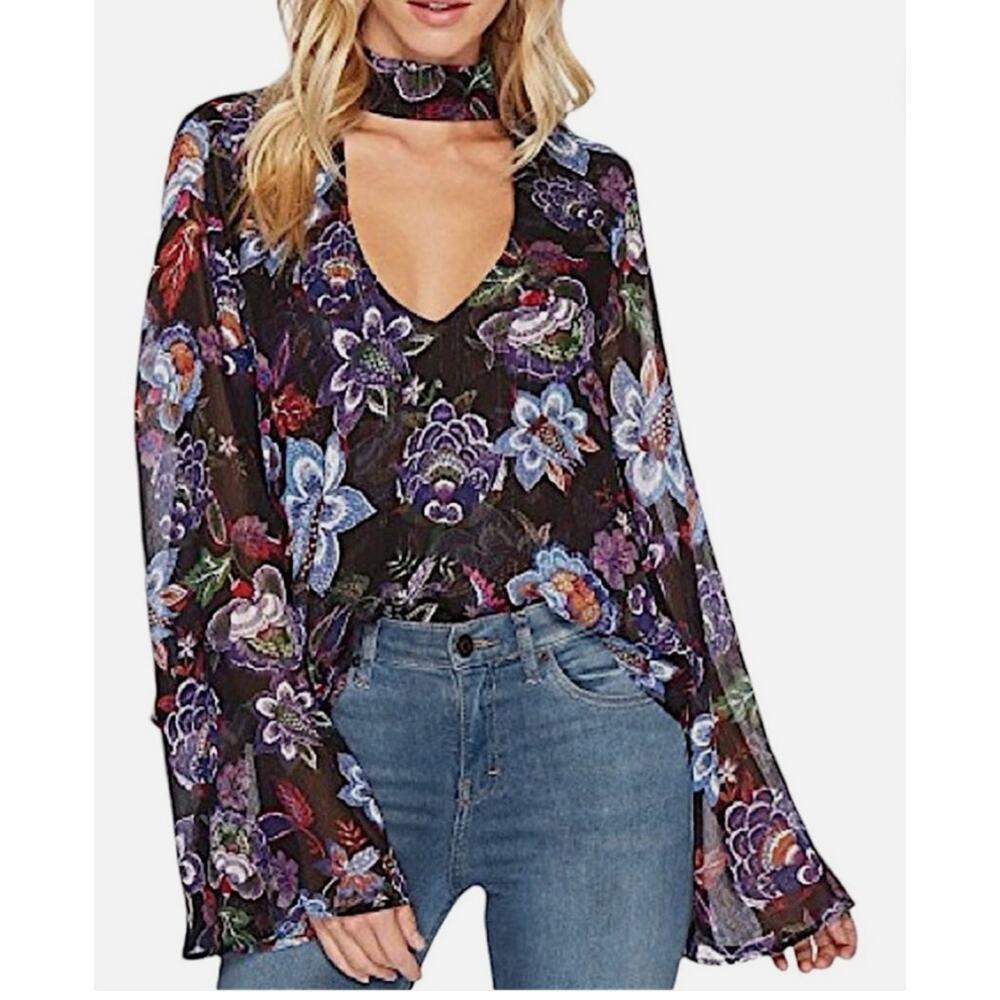 Show Me Your Mumu Olsen Top City Nights Glimmer XS V-Neck Boho Fairy Glitter
